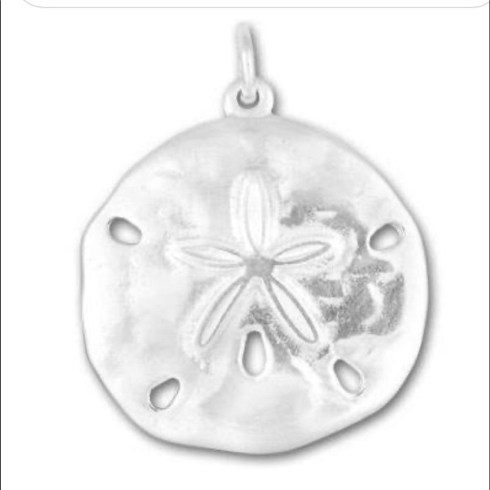 Sterling Silver Hammered Sand Dollar Necklace - Picture 8 of 14